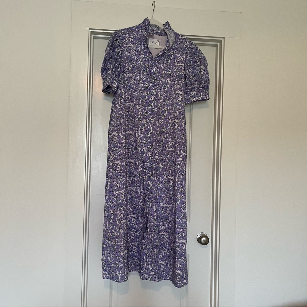 Purple Poppies Ruffle Collar Louisa Maxi Dress Tuckernuck